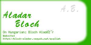 aladar bloch business card